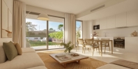 Living room in garden apartment