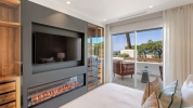 Tv and fireplace