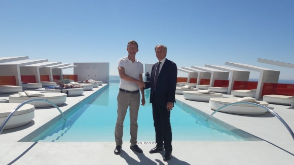 Ron de vries at Hilton Curio Benalmadena with sales director Higueron West Richard Jackson